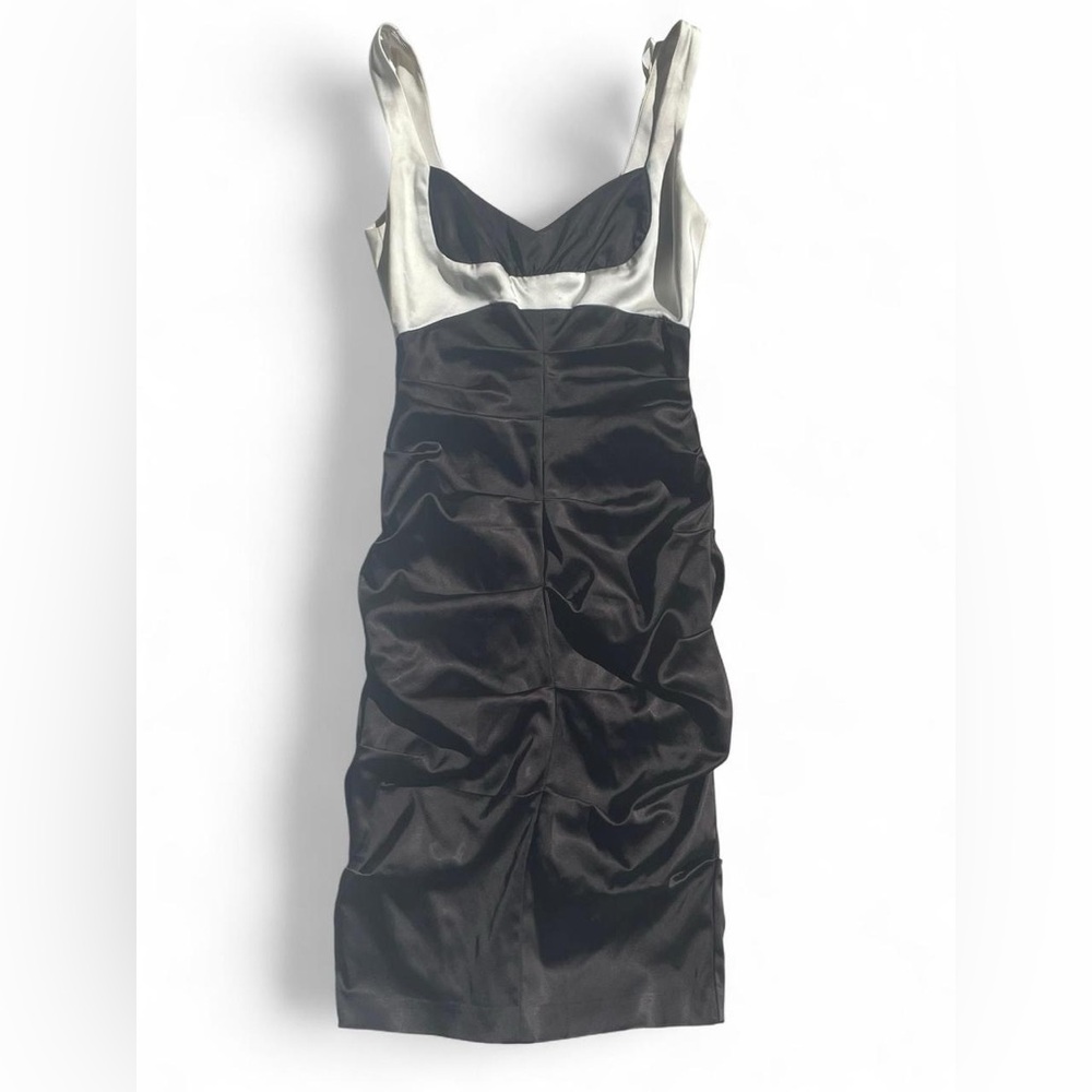 Cache Strapless Black and White Dress
